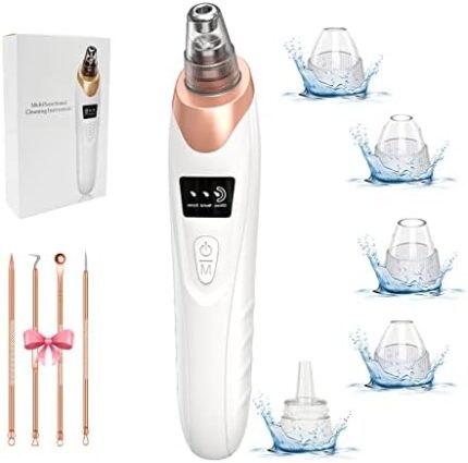 2023 Newest Blackhead Remover Pore Vacuum,Facial Pore Cleaner-5 Suction Power,5 Probes,USB Rechargeable Blackhead Vacuum Kit Electric Acne Extractor Tool for Adult