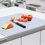 24x18 Acrylic cutting boards for kitchen counter with lip Large clear non slip countertop cutting board for fruit vegetable and others. Gift for mom dad family
