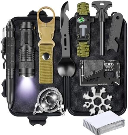28-in-1-Survival Kits, Gifts for Men Dad Husband Him - Survival Gear and Equipment, Stocking Stuffers for Man Christmas Birthday Gifts, Unique Cool Gadgets for Camping, Hiking, Hunting, Fishing