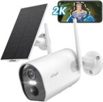 2K Solar Camera Security Outdoor with Spotlight & Siren, AI Detection Wireless Cameras for Home Security, 3MP Color Night Vision/2-Way Talk/Compatible with Alexa