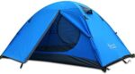 3-4 Season 2 3 Person Lightweight Backpacking Tent Windproof Camping Tent Awning Family Tent Two Doors Double Layer with Aluminum rods for Outdoor Camping Family Beach Hunting Hiking Travel