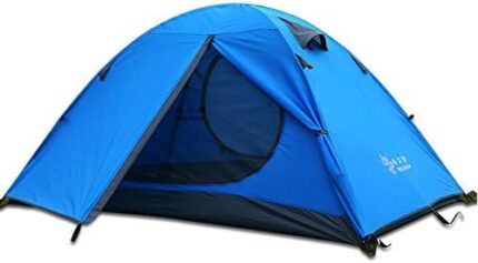 3-4 Season 2 3 Person Lightweight Backpacking Tent Windproof Camping Tent Awning Family Tent Two Doors Double Layer with Aluminum rods for Outdoor Camping Family Beach Hunting Hiking Travel