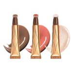 3 Colors Liquid Contour Beauty Wand, Highlighter and Bronzer Stick,Long Lasting & Smooth Natural Matte Finish,with Cushion Applicator Attached Easy to Blend. (1#/2#4#)
