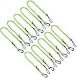 3 Foot Safety Tool Lanyard, Tough Scaffold Hard Hat Lanyard with Carabiner, Adjustable Loop End, Ultra-Durable, Premium Quality Materials Ideal for Scaffold, Tools, Construction 10PK Green (0929GS)