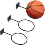 3 Pack Metal Ball Holder Rack Wall Mounted Organizer, Sports Balls Storage Display for Basketball, Rugby Ball, Football, Soccer, Volleyball in Garage, Kids' Room, Bedroom, Office, Shop, Yard, Black
