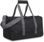 30 Liter, 17 Inch Canvas Duffle Bags for Men and Women – Travel Weekender Overnight Carry-On Shoulder Duffel Tote Bags (Black)