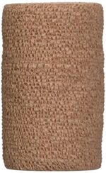 3M 1584 Health Care Coban Self-Adherent Wrap, Elastic, 5 yd. Length, 4" Width, Tan, Pack of 18