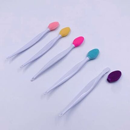 3PK Beauty Skin Care Wash Face Double-Sided Silicone Brush Blackhead Removal Exfoliating Nose Clean Lip Brush Tool Scrub Brush
