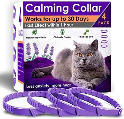 4 Pack Calming Collar for Cats – Pheromone Cat Calming Collar Cat Anxiety Relief and Stress – Adjustable Water Resistant Breakaway Calming Collars with Natural Ingredients, Pheromones – Rapid Effect