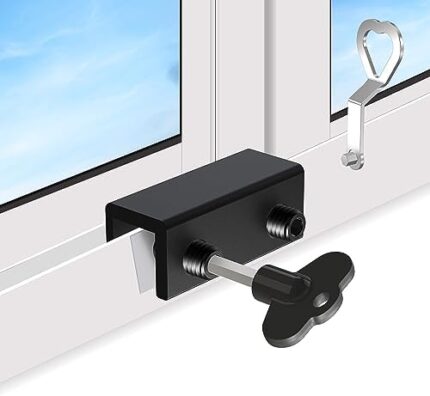 4 Pack Window Locks Door Security Bar for Vertical & Horizontal Sliding Door Locks - Window Stoppers Child Safety Locks Heavy Duty Aluminum Alloy Inside Window Track for Home Improvement, Protection