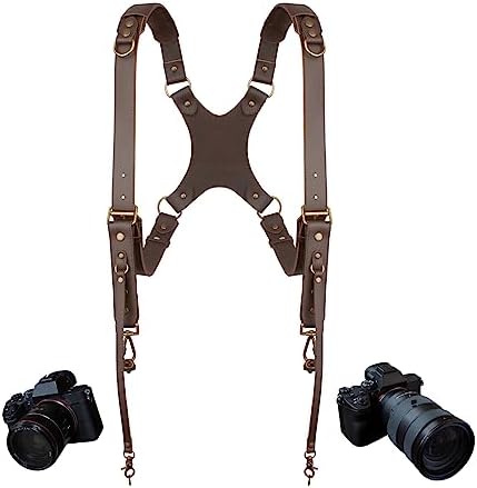 4J LEDR Dual Camera Harness,Leather Dual Camera Strap for Photographers,Double Camera Holster,Camera Strap Accessories
