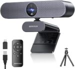 4K Webcam with Remote Control, DEPSTECH DW50 Sony Sensor Webcam with Mic, Noise-Canceling, AutoFocus, Low-Light Correction, Privacy Cover, Streaming Web Camera for Zoom/OBS/Teams/PC/Mac/Laptop/Desktop
