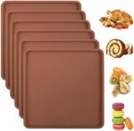 6 Pack Silicone Dehydrator Sheets with Edge for 14" x 14" Trays Compatible with Excalibur Dehydrator, Nonstick Silicone Drye Sheets Multi-purpose Reusable for Jerky, Fruit,Herbs, Vegetables, Cracker
