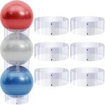6 Pcs Exercise Ball Holder Yoga Ball Holder Exercise Ball Stand Stability Ball Storage Stackers Clear Plastic Ball Holder for Different Size Stability Balls Exercise Yoga Balls Storage Display