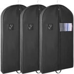 60" Garment Bags for Travel,3 Pcs Dress Garment Bag for Hanging Clothes,Dress Bags For Gowns Long,Gusseted Garment Bag For Wedding Dresses Winter Coats,Carry On Garment Bags For Closet Storage