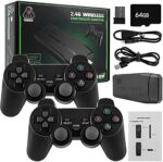 64G Retro Video Game Console, HD Classic Games Console Built in 20000 Game in TF Card, 9 Emulator Console, HDMI Output TV Video Game Console, HD Console with Dual 2.4G Wireless Controllers