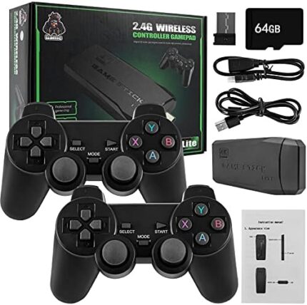 64G Retro Video Game Console, HD Classic Games Console Built in 20000 Game in TF Card, 9 Emulator Console, HDMI Output TV Video Game Console, HD Console with Dual 2.4G Wireless Controllers