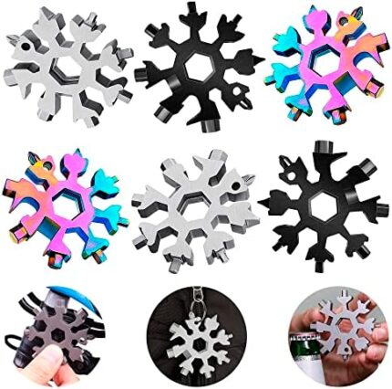 6Pcs Snowflake Multitool Stainless Steel - KETAR Pocket Screwdriver Multi Tool Keychains for Men Tools and Gadgets Multi Screwdriver - Bottle Opener Keychain for Men Survival Tool Keychain Screwdriver