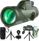 80x100 Monocular-Telescope Monoculars for Adults High Powered with Smartphone Adapter Telescope Hunting Wildlife Bird Watching Travel Camping Hiking