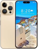 A SLICE RED I14 Pro Max Unlocked Cell Phone,Long Battery Life 6.82" HD Screen Unlocked Phones,Android13 6+256GB Smartphone with 128G Memory Card,Dual SIM/Fingerprint Lock/Face ID/GPS (Gold)