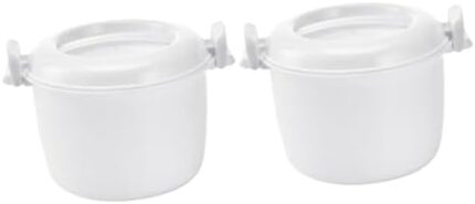ABOOFAN 2pcs bento microwave pressure cooker microwave cookware for rice meal container microwave rice container lip gloss containers Microwave Rice Cooker small white child oven