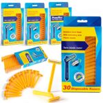 ACEPILOT Disposable Razors for Men/Women's Grooming, Use Body & Face Portable Disposable Razor,Suitable for Travel, Business, Outdoor Personal Cleaning Care（4Box/120Pcs- Yellow)