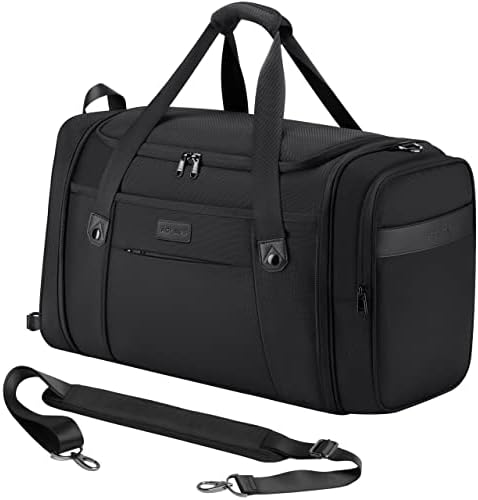AGLAUS Tourenne 45L Travel Duffel Bag Foldable Weekender Sport Gym AGLAUS Tourenne 45L Travel Duffel Bag Foldable Weekender Sport Gym Duffle Carry On Luggage with shoe compartment wear/tear resistant water repellent 1680D Ballistic polyester - Black