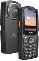 AGM M6 4G Rugged Phone, Cell Phone for Seniors & Kids, Dual SIM IP68/IP69K Waterproof Phone, MIL-STD-810H, T-Mobile, 2.4" Screen, 48+128MB, 2500mAh Battery, Black, Big Button | Big Font | Big Speaker