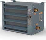 ALECOIL 50,000 BTU Hydronic Hot Water Hanging Unit Heater with Water Temperature Control Switch HHA50 Water to Air Heat Exchanger with Fan for Outdoor Wood Furnaces, Garage and Warehouse Heating