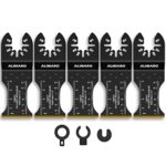 ALIMARO 5PCS Oscillating Multitool Blades, Carbide Oscillating Saw Blade for Hardened Metal, Nails, Bolts, Screws, Multi Tool Blade Kits Universal Quick Release Fit Dewalt Milwaukee Rockwell and Bosch