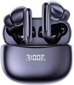 ANINUALE Wireless Earbuds Bluetooth 5.3 Headphones 60H Playtime Earphones with LED Power Display Charging Case IPX7 Deep Bass in-Ear for iPhone Android Phone Computer TV Laptop Sports,Black