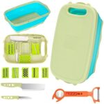 AOFUXTI Collapsible Cutting Board - Camping Cooking Utensil Set 10 in 1 Picnic BBQ RV Camper Accessiors Home Kitchen Kim Washing Dishes, Multi-Function Slicer