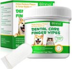 APCKFLEE 50PC Teeth Cleaning Finger Wipes for Cats and Dogs, Dog Dental Care Wipes, Pet Oral Cleansing Presoaked Teeth Wipes, Reduce Plaque & Tartar, No Brushing