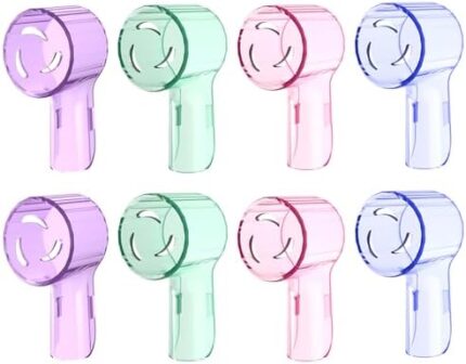 ASYH 8 Pcs Toothbrush Heads Dustproof Cover - Compatible with Oral B iO Series Pro 1000, 1500, 5000, 7500 Electric Toothbrush Head, Travel Toothbrush Cap (Purple+Green+Blue+Yellow)