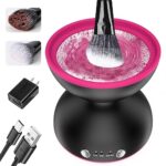 ATAWOL Makeup Brush Cleaner Machine, Two Gears Speed and Dehydration Function，Travel Portable Automatic Use 5V/2A adapter or Power Bank for All Size Beauty Makeup Brush Set Gifts for Women