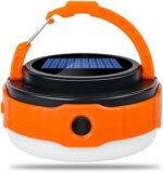 AUYKTE Solar LED Camping Lantern, USB Rechargeable, 7 Light Modes, Suitable for Emergency, Power Outage, Outdoor, Fishing，Hiking Camping Gear