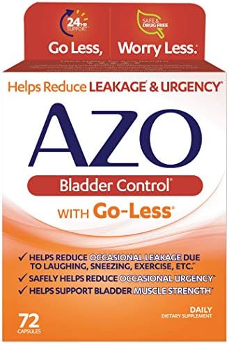AZO Bladder Control with Go-Less Daily Supplement | Helps Reduce Occasional Urgency, leakage due to laughing, sneezing and exercise††† | 72 Capsules