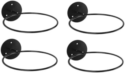Abaodam 2 Sets Basketball Storage Rack Wall Basketball Rack Holder Wall Mount Basketball Stand Sports Ball Holder Rack Ring Planter Pot Football Display case Storage Basket Universal Iron