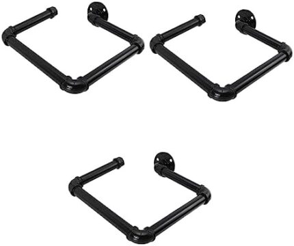 Abaodam 3 pcs Ball Rack Football Storage Rack Industrial Pipe Racks Wall Display Shelves Indoor Football Wall Storage Shelf Ball Wall Storage Rack Wall Bracket Water Pipe cast Iron