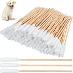 Aemygo 300 Pieces Cotton Swabs for Dogs, 6 Inch Pet Cotton Ear Buds for Puppy Long Qtips for Dogs Ear Cotton Buds Dog Ear Care Cotton Sticks for Apply Medicine, Clean Wound