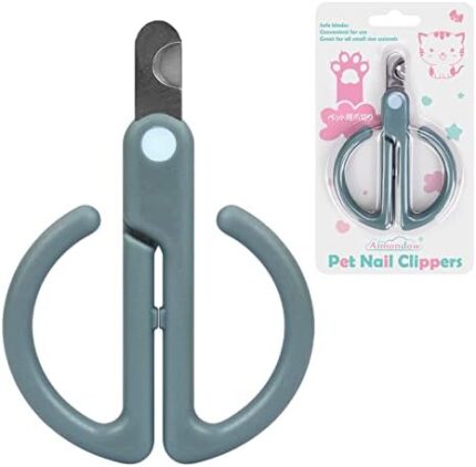 Aimondow Cat Nail Clippers, Cat Claw Trimmer for Pet Grooming Tool, Easy Cutting Cat Claw Clippers, Dog Nail Clippers, Angled Blade Sharp Claw Scissors for Small Animals Rabbit Puppy Kitten