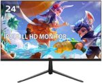 Akntzcs PC Monitor 24 inch FHD 1920 x 1080P IPS Display, Ultra-Thin Computer Monitor for Laptop PC Desktop Office Home, 75Hz, HDMI & VGA Ports, 3ms Response Time, VESA Mounting, Black