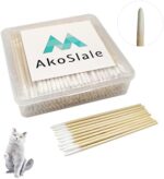 AkoSlale Pointed Tip Cotton Swabs, 200Pcs-2.9 Inch, Cat Eye Cleaner, Cat Wound Care,Micro-Swab Sticks for Makeup Cosmetic Nails Clean