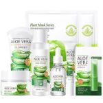 Aloe Vera Skin Care Sets, 8Pcs Skin Care Products Set, Skin Care Gift Set for Women Girls, Honey Skincare Routine Set, Face Care Kit Includes Cleanser, Mask, Face Serum, Hand Lotion, Lip Balm