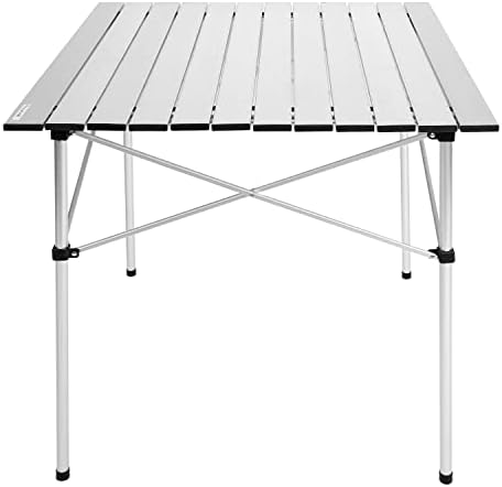 Aluminum Folding Table for Camping, Camp Table for Picnic, Beach Aluminum Folding Table for Camping, Camp Table for Picnic, Beach Table for Sand Foldable, Lightweight, Carry Bag Included