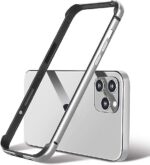 Aluminum Frame Metal Bumper Frame Slim Hard Case Cover for iPhone15/MAX, Metal Frame Armor with Soft Inner Bumper, Raised Edge Protection (Silver White, 6.7" iPhone 15 pro Max)