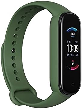 Amazfit Band 5 Activity Fitness Tracker with Alexa Built-in, 15-Day Battery Life, Blood Oxygen, Heart Rate, Sleep & Stress Monitoring, 5 ATM Water Resistant, Fitness Watch for Men Women Kids, Olive