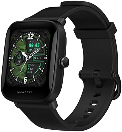 Amazfit Bip U Pro Smart Watch with Alexa Built-In for Men Women, GPS Fitness Tracker with 60+ Sport Modes, Blood Oxygen Heart Rate Sleep Monitor, 5 ATM Water Resistant, for iPhone Android(Black)