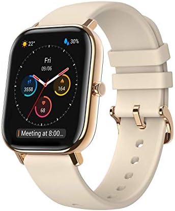Amazfit GTS 2 Fitness Smartwatch with Heart Rate Monitor, 14-Day Battery Life, Music Control, 1.65" Display, Sleep and Swim Tracking, GPS, Water Resistant, Smart Notifications, Desert Gold