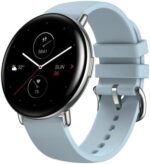 Amazfit Zepp E Circle Men's Smart Watch for Android Phone iPhone Health Fitness Tracker, 5 ATM Waterproof, Always On Display, Heart Rate, Blood Oxygen, Sleep, Stress Monitoring, Ice Blue